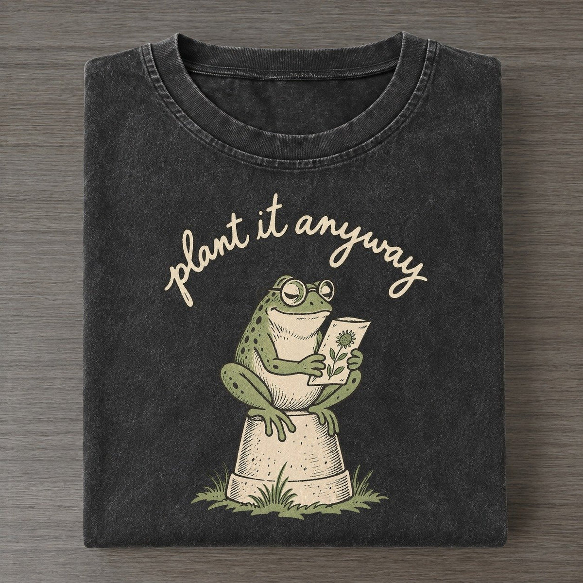 Seed Keeper Pond Folk Vintage T-shirt – Black