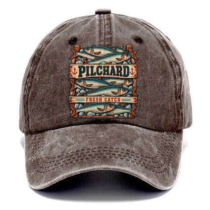 Pilchard Crate Row Fishing Club Classic Cap – Brown