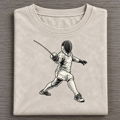 Fencer Parry Riposte Global Sports Ink Figures Vintage T-shirt – Off White