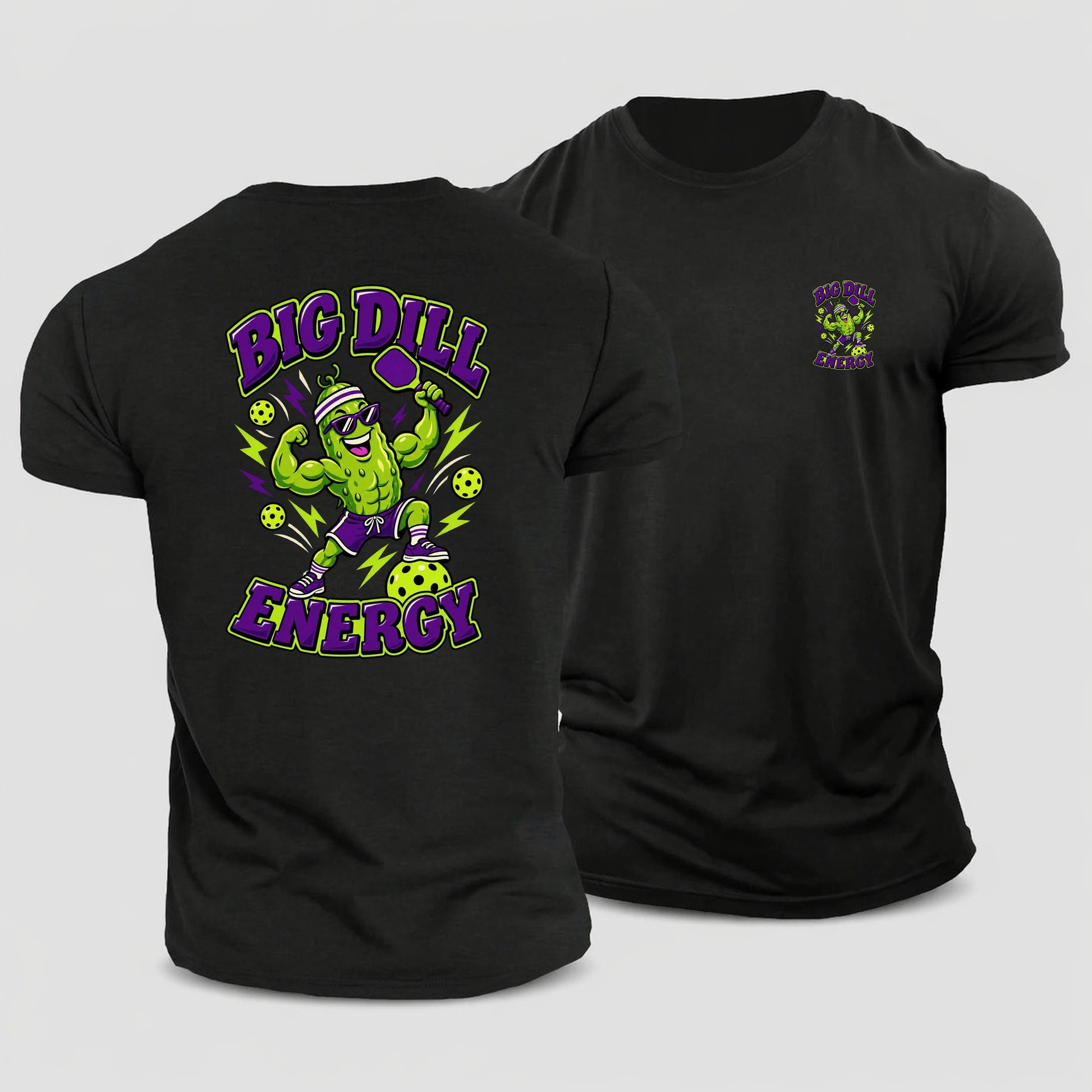 Big Dill Energy Pickleball Life Cotton T-Shirt – Black