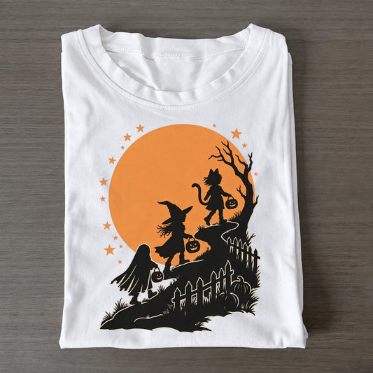 Trick Or Treaters Full Moon Classic T-shirt – White