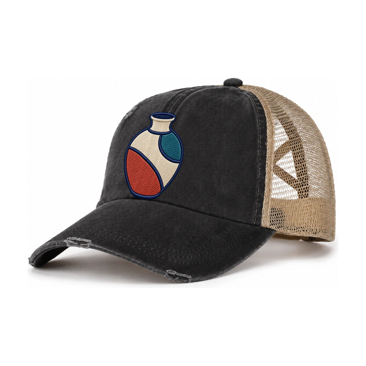Ceramic Studio Vase Tiny Solo Marks Women's Ponytail Trucker Hat – Washed Black Khaki