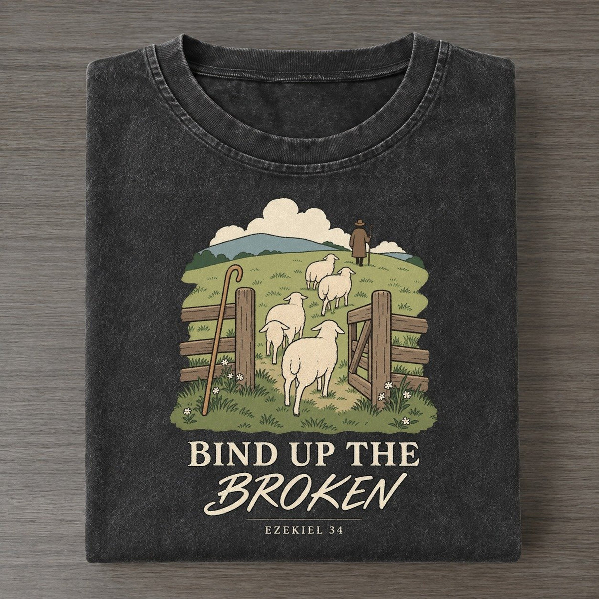 Bind Up The Broken The Counting Gate Vintage T-shirt – Black