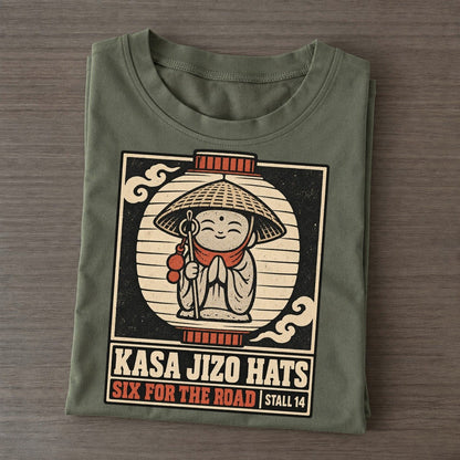 Kasa Jizo Hats Yokai Night Market Classic T-shirt – Army Green