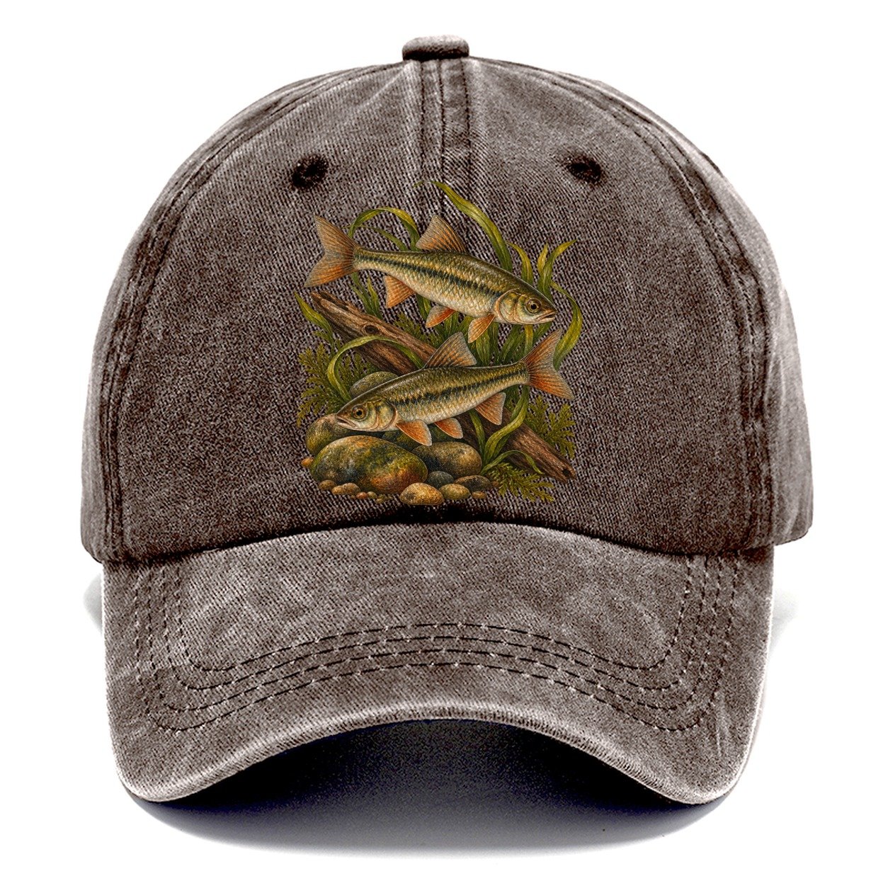 Chub Minnow Plate Fishing Club Classic Cap – Brown