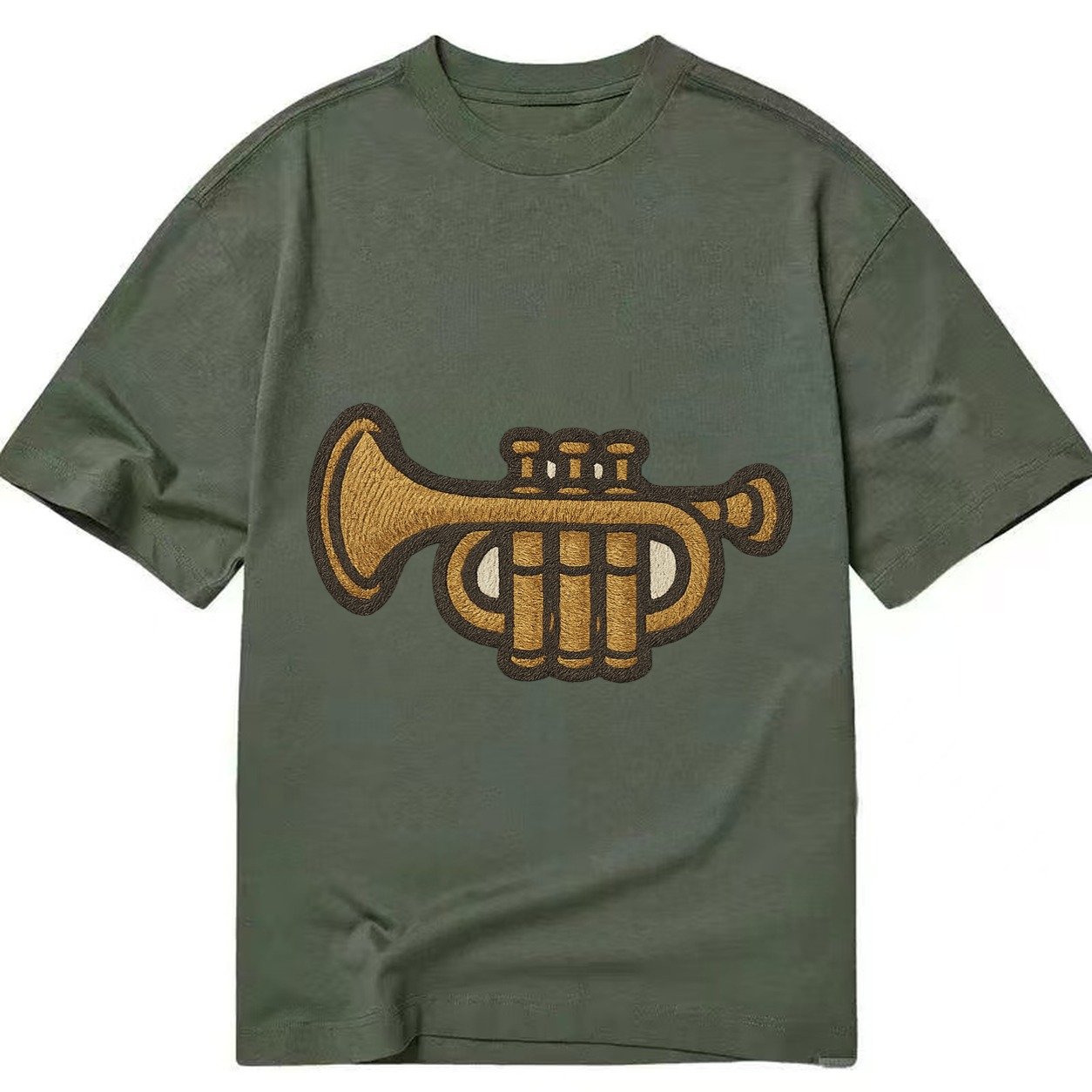 Trumpet Brass Trumpet With Valves And Mouthpiece Classic T-shirt – Army Green