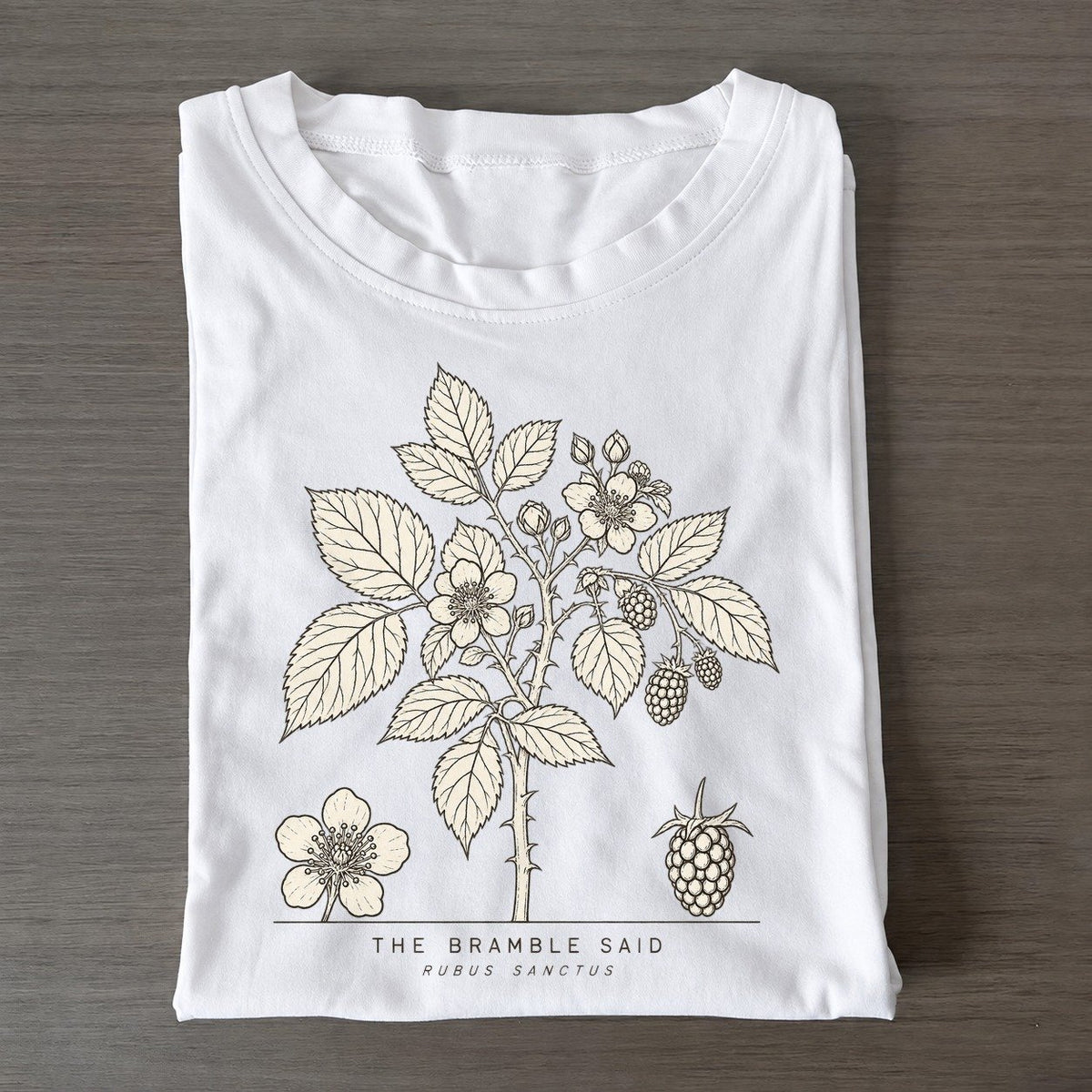 The Bramble Said Olive Line Classic T-shirt – White
