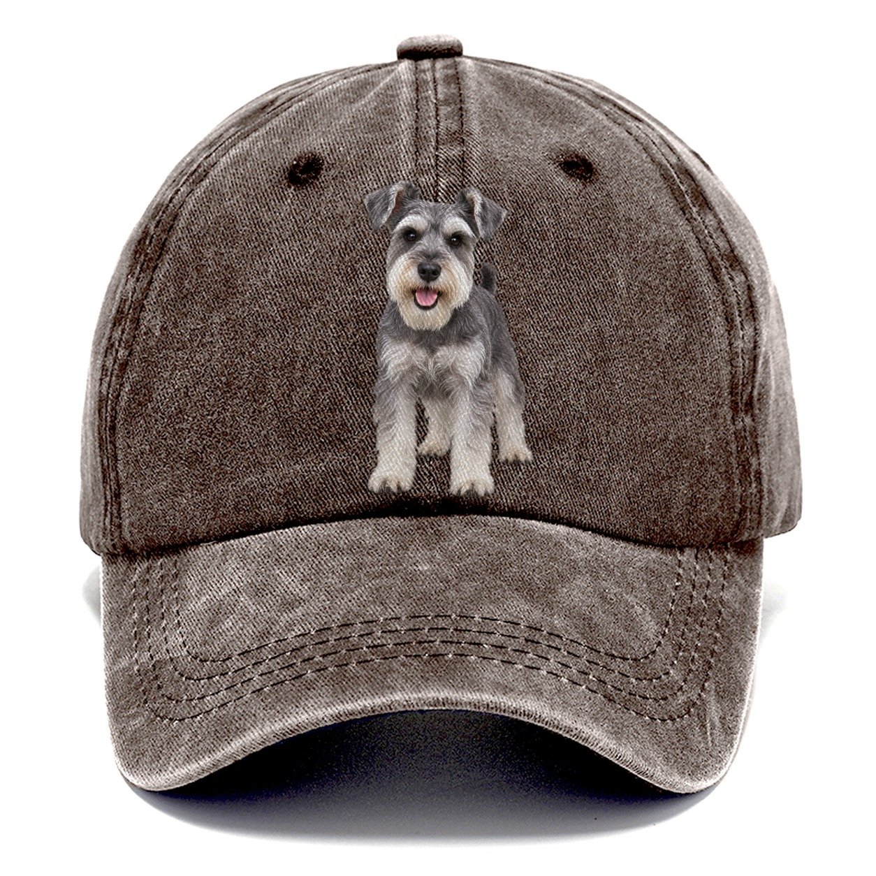 Miniature Schnauzer Standing Top Breeds Classic Cap – Brown