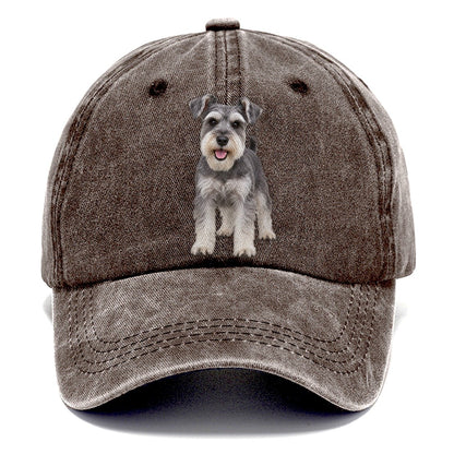 Miniature Schnauzer Standing Top Breeds Classic Cap – Brown