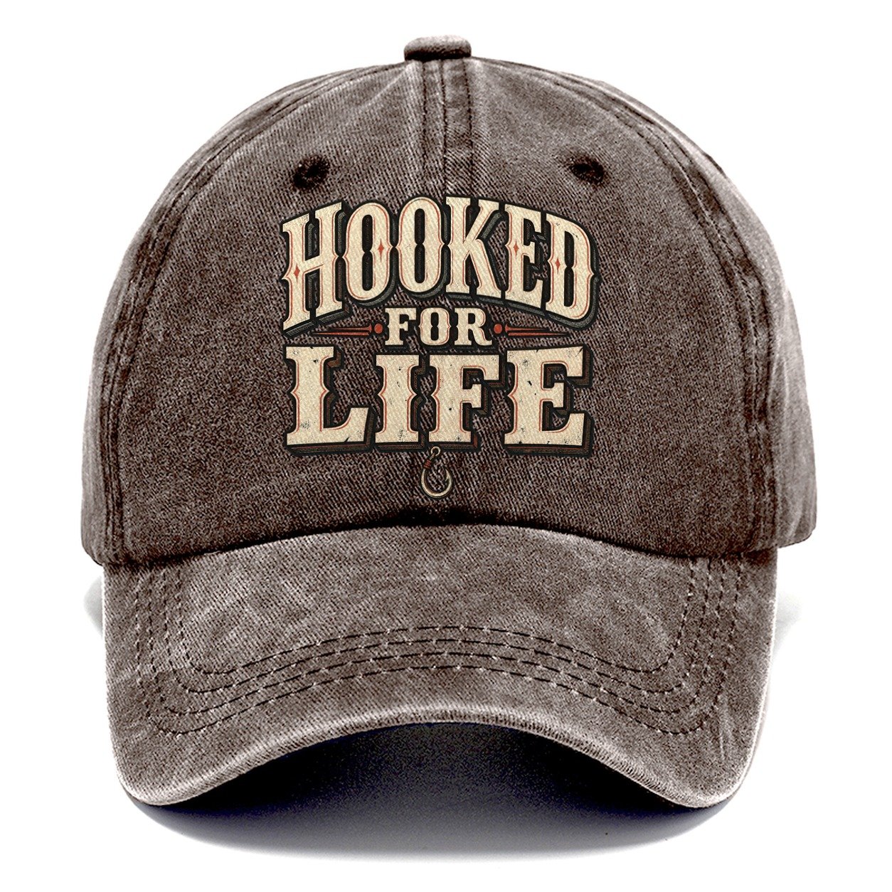 Hooked For Life American Wit Classic Cap – Brown
