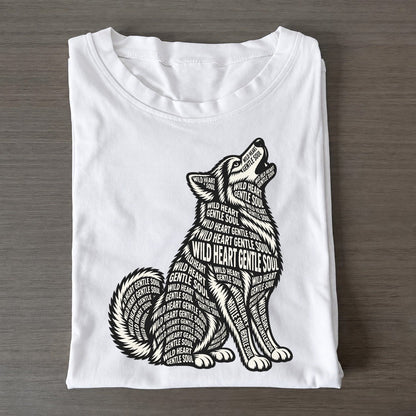 Husky Howl Phrase Silhouette Classic T-shirt – White