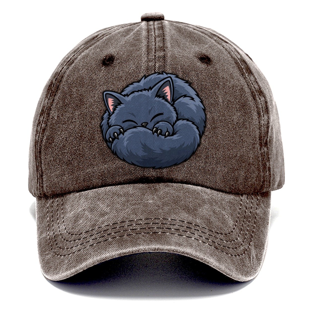 British Shorthair Sleeping Peeking Cats Classic Cap – Brown