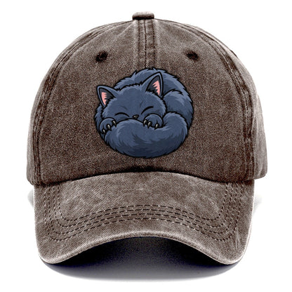 British Shorthair Sleeping Peeking Cats Classic Cap – Brown