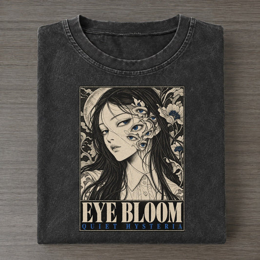 Eye Bloom Quiet Hysteria Vintage T-shirt – Black