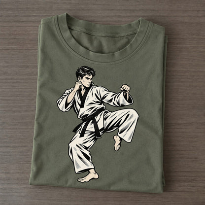 Taekwondo Guarded Counter Global Sports Ink Figures Classic T-shirt – Army Green