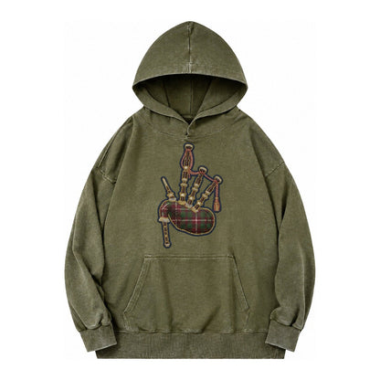 Scottish Thistle Vintage Washed Hoodie – Army Green
