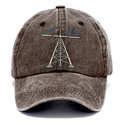 Antenna Tower Silhouette Amateur Radio Classic Cap – Brown