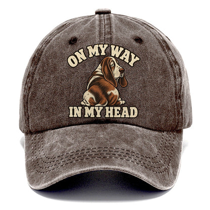 Basset Travelling In Thought Character Club Classic Cap – Brown