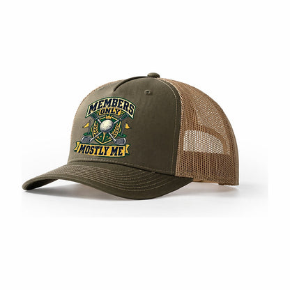 Members Only Mostly Me Golf Life Trucker Hat – Olive Khaki