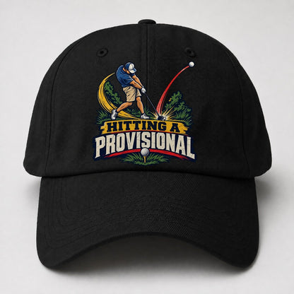 Hitting A Provisional Golf Life Baseball Cap – Black