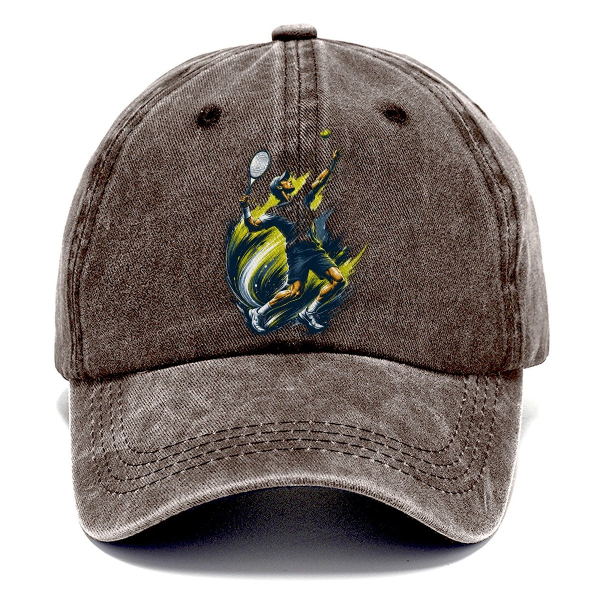 Explosive Brushstroke Tennis Serve Classic Cap – Brown