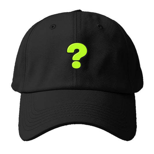 Neon Mystery Mark Baseball Cap – Black