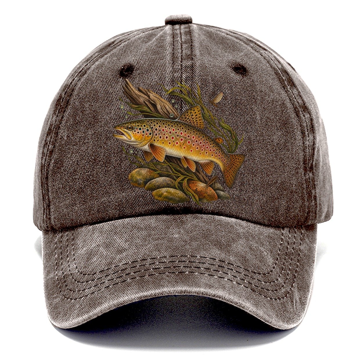Brown Trout Specimen Study Fishing Club Classic Cap – Brown