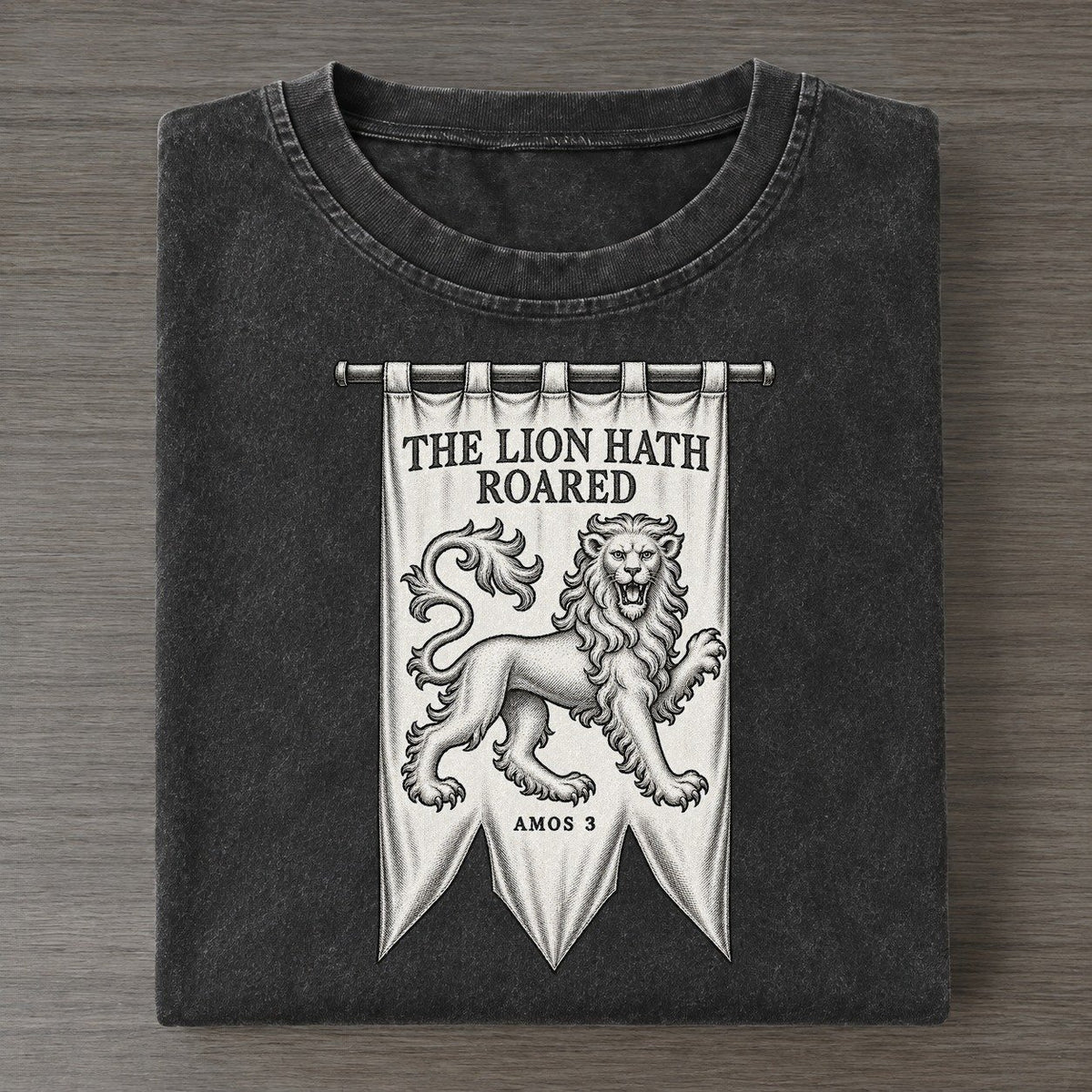 The Lion Hath Roared Beast And Banner Vintage T-shirt – Black