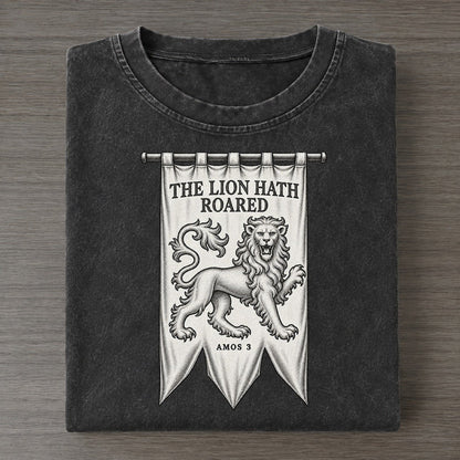 The Lion Hath Roared Beast And Banner Vintage T-shirt – Black