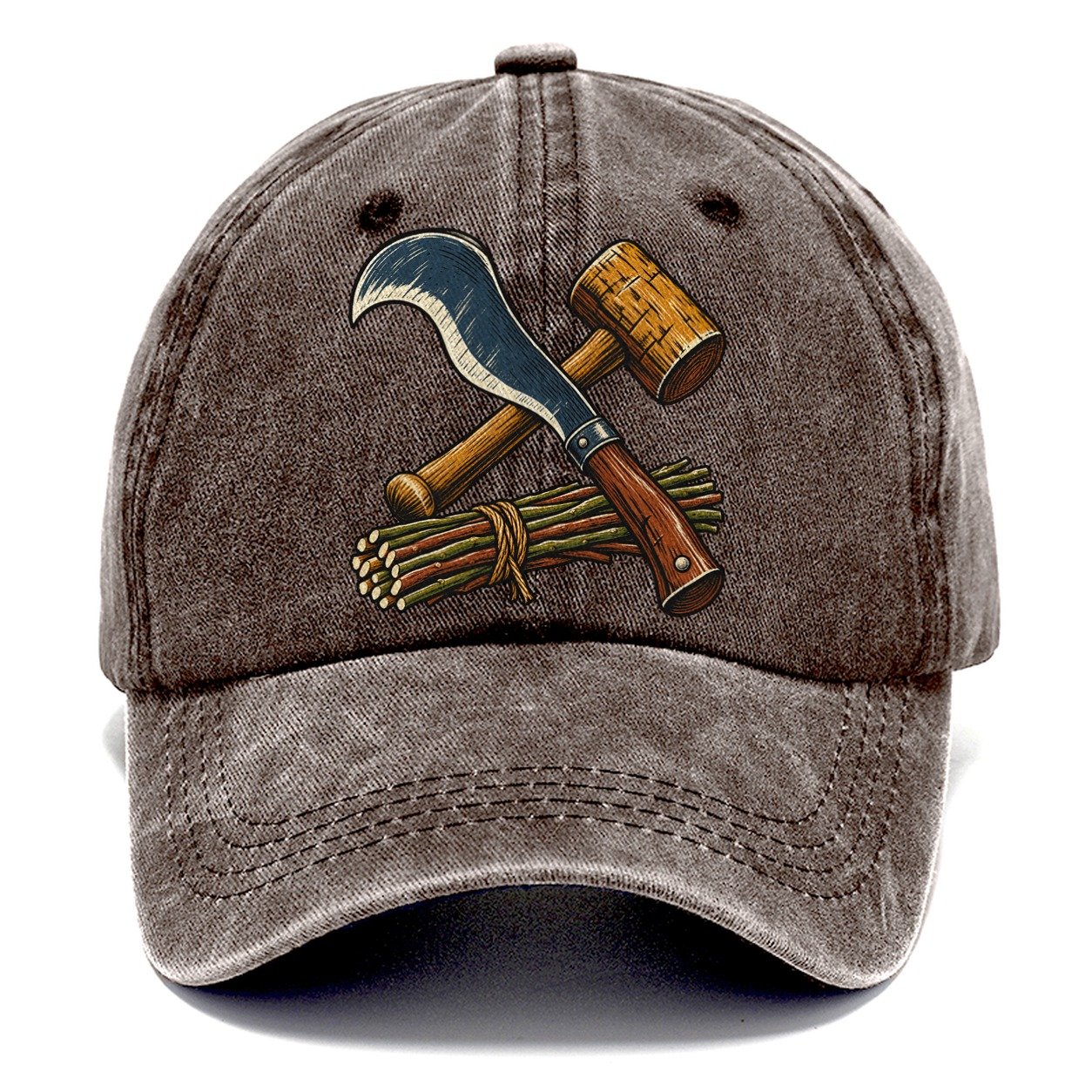Hedgelayer Billhook Mallet And Hazel Rods Uk Culture Heritage Classic Cap – Brown