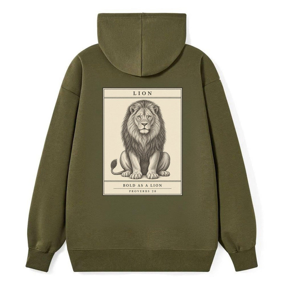 Lion Specimen Plate Creature Canticle Classic Pullover Hoodie – Armygreen
