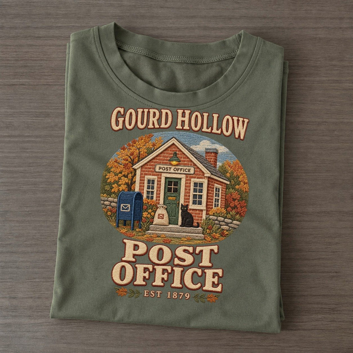 Post Office Gourd Hollow Classic T-shirt – Army Green