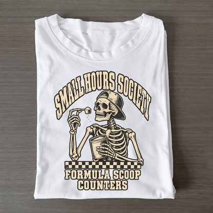 Formula Scoop Small Hours Society Classic T-shirt – White