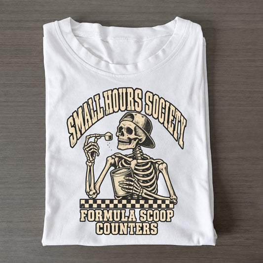 Formula Scoop Small Hours Society Classic T-shirt – White