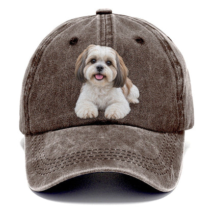 Shih Tzu Lying Down Top Breeds Classic Cap – Brown