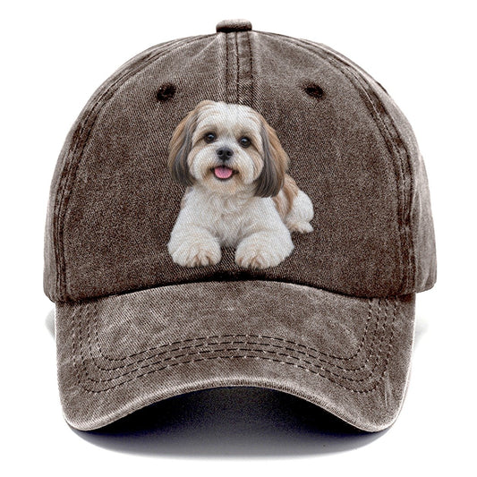 Shih Tzu Lying Down Top Breeds Classic Cap – Brown
