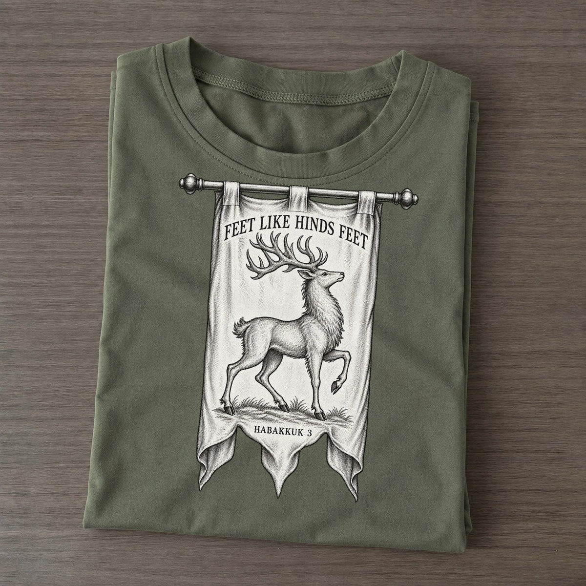 Feet Like Hinds Feet Beast And Banner Classic T-shirt – Army Green