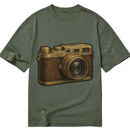 Film Camera Vintage 35mm Camera With Leather And Chrome Classic T-shirt – Army Green