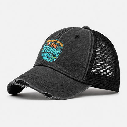 Fishing Is My Retirement Plan Washed Trucker Hat – Black