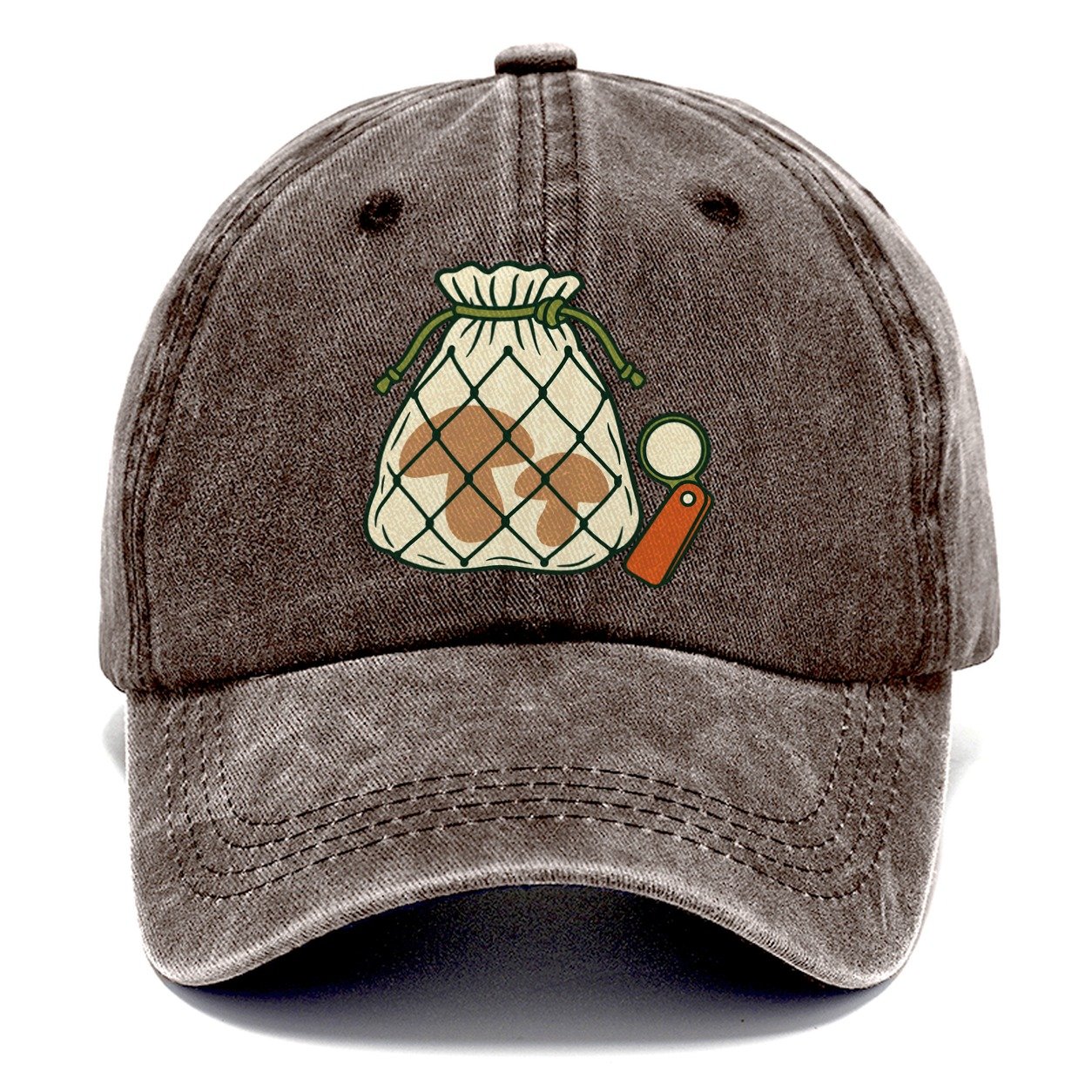 Mesh Bag And Hand Lens Foraging And Mycology Classic Cap – Brown