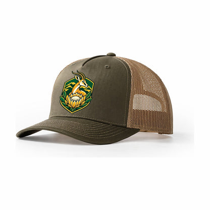 South Africa Minimal Emblem Country Logos Trucker Hat – Olive Khaki