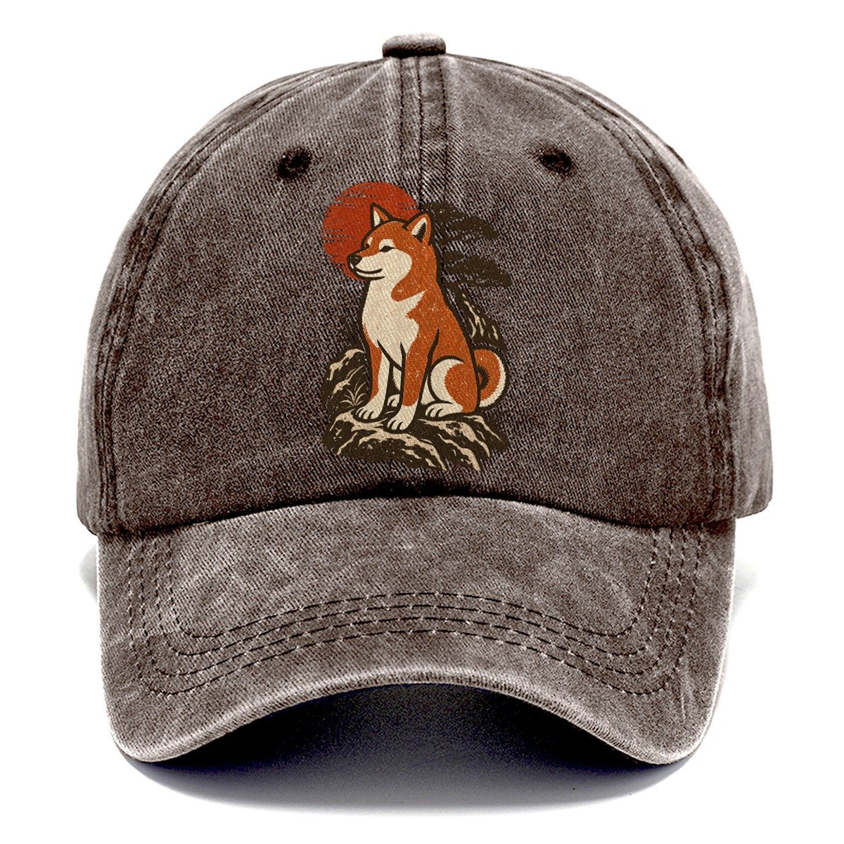 Shiba Inu Red Sun Classic Cap – Brown