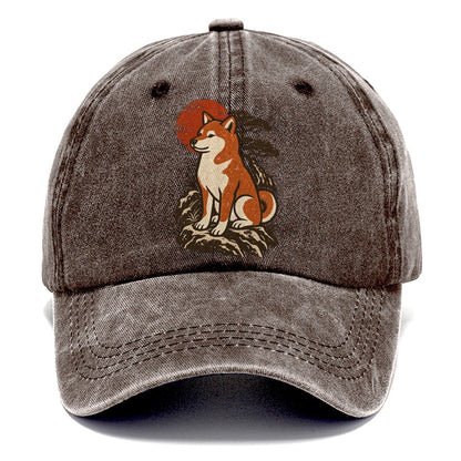 Shiba Inu Red Sun Classic Cap – Brown