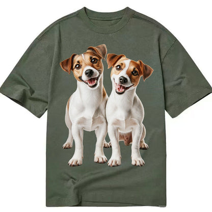 Two Jack Russels Classic T-shirt – Army Green
