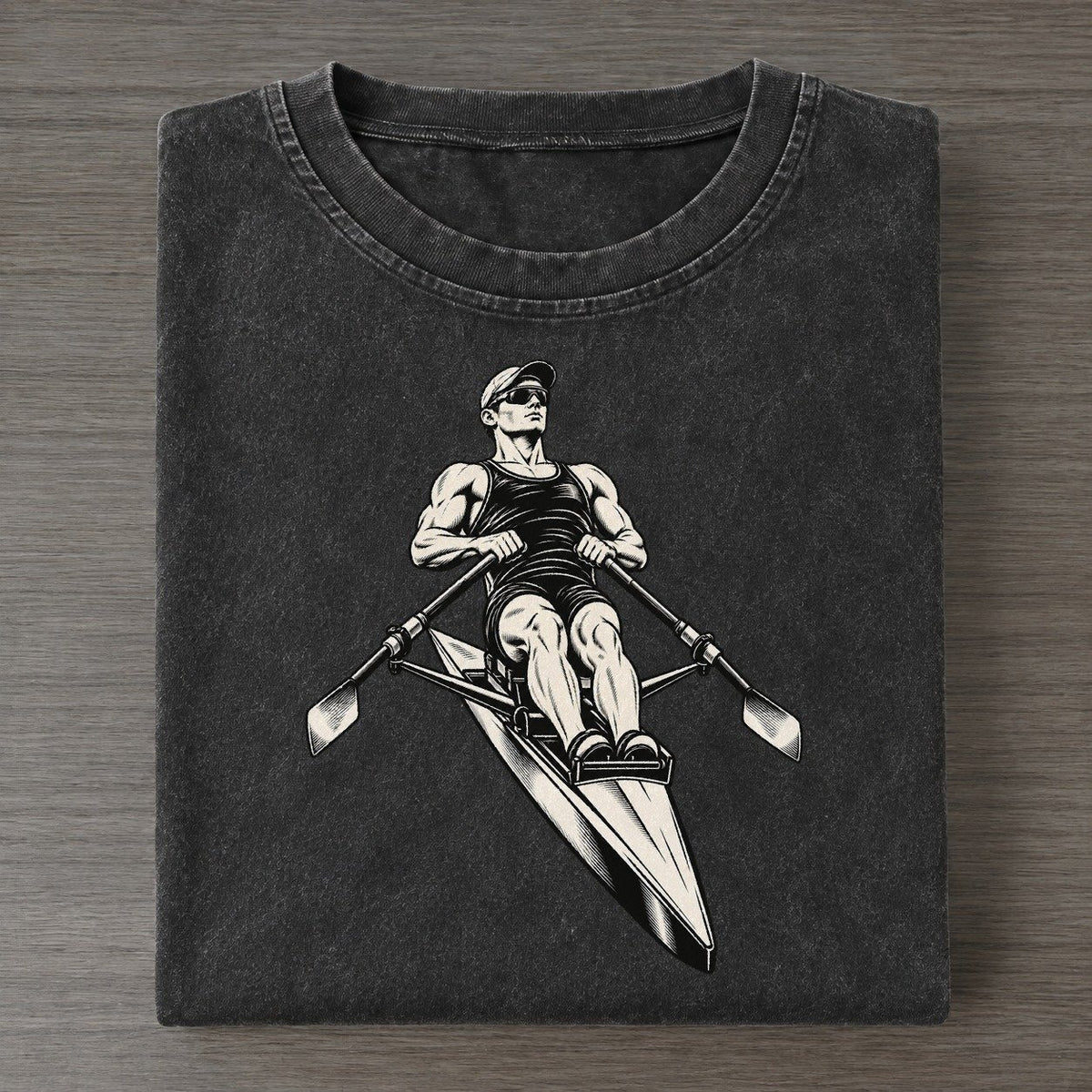 Single Sculler Finish Drive Global Sports Ink Figures Vintage T-shirt – Black