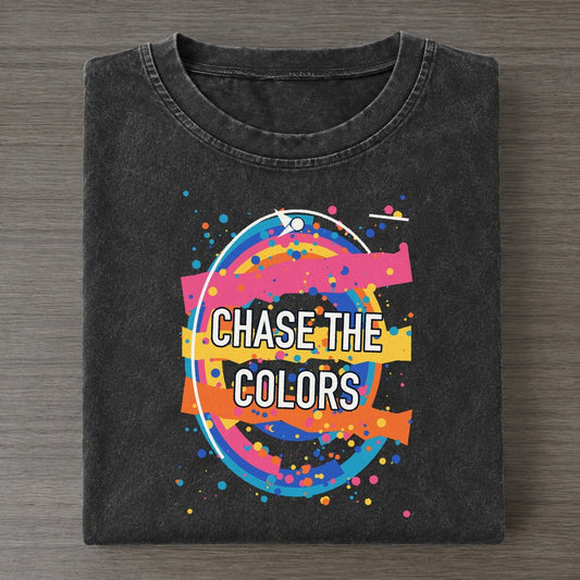 Chase The Colors Colorburst Uplift Vintage T-shirt – Black