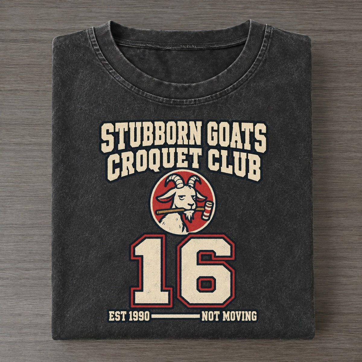 Goat Croquet Sunday Nobodies Vintage T-shirt – Black