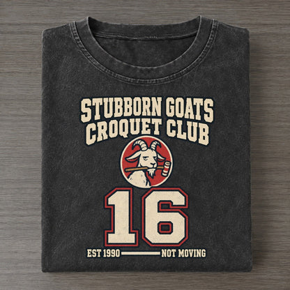 Goat Croquet Sunday Nobodies Vintage T-shirt – Black