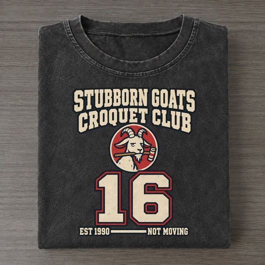 Goat Croquet Sunday Nobodies Vintage T-shirt – Black