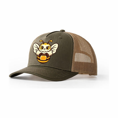 Hive Boss Bee Beekeeping Trucker Hat – Olive Khaki